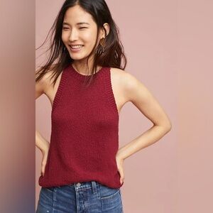 Maeve Sweaterknit Tank Top in raspberry / burgundy size small